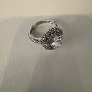 Dazzling Silver Ring with Clear Gemstone